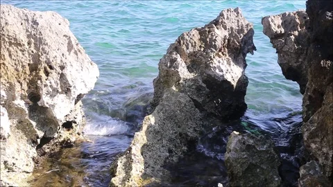 Rugged limestone rocks Stock Footage 104859935