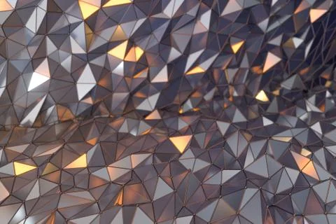 Rugged metal triangle background, 3d rendering. Stock Illustration