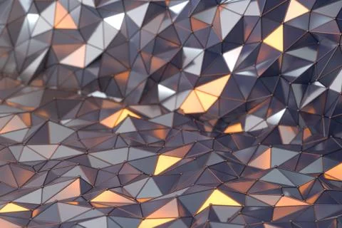 Rugged metal triangle background, 3d rendering. Stock Illustration