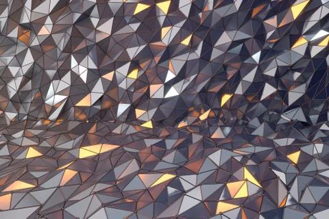 Rugged metal triangle background, 3d rendering. Stock Illustration