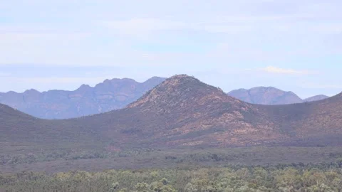 Rugged mount peaks of Wilpena Pound rocks in Flinders ranges of Australia. Stock Footage 270439587