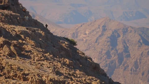 Rugged Mountain Landscape View in Oman Stock Footage 324854563