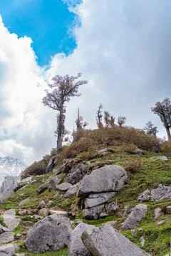 Rugged mountain landscapes with dramatic clouds 库存照片