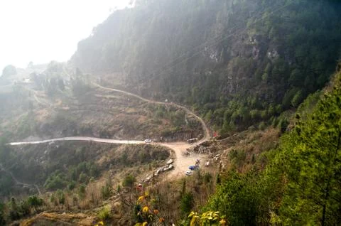 The Rugged Path in the Mountain Area Stock Photos
