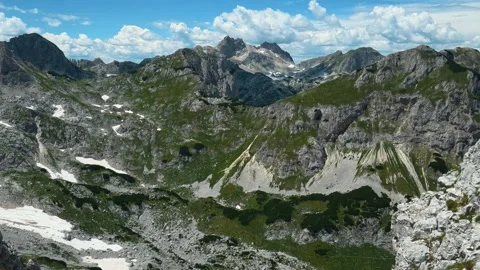 Rugged path winds through rocky. Savin Kuk peak, Montenegro Видео 342978375