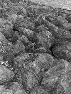 Rugged river rocks and pebbled shoreline texture outdoors 스톡 일러스트