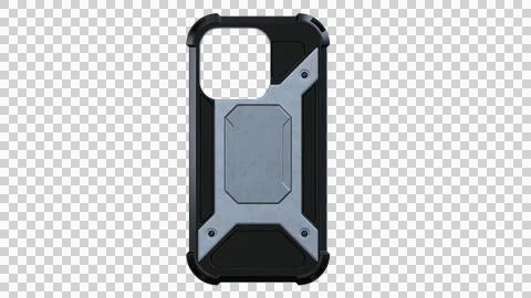 Rugged smartphone case protective cover generic design back view Stockillustratie