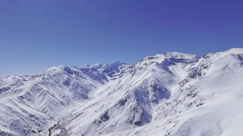 Rugged Snow-Covered Andes Valley Near Farellones Chile 4K Stock Footage 342766089