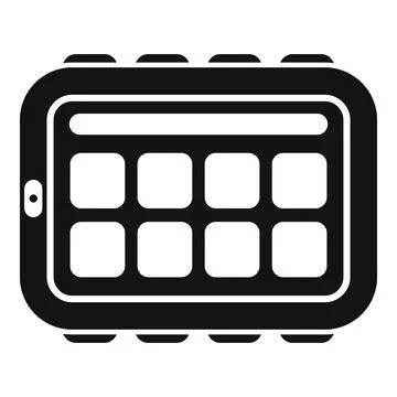 Rugged tablet computer with buttons showing interface for control system Stock Illustration