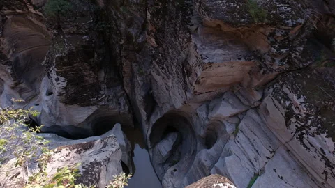 Rugged terrain cradled by cliffs at Tasyaran Valley , Manisa , Turkey Stock Footage 322927057