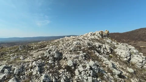 Rugged terrain dominates the scene. Mount Rtanj Area, Serbia Vidéo 331107284