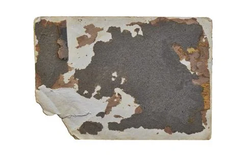 A rugged, weathered paper card featuring heavy peeling layers and rusty tones on Stock Photos