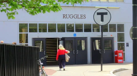 Ruggles train Stop Boston, MA Stock Footage 39054285