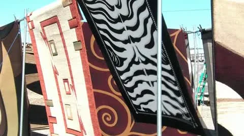 Rugs Blowing in Wind Video stock 12613040