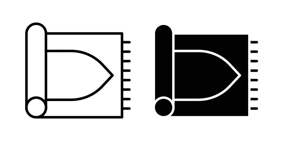 Rugs icon linear versions pack on white background Stock-Illustration