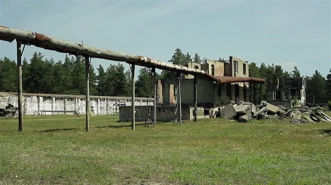 Ruin after war in Ukraine Stock Footage 49609652