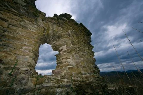 Ruin And Dramatic Sky 写真素材