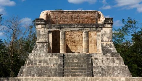 Ruin of Mayan Dais at Chichen Itza Stock Photos