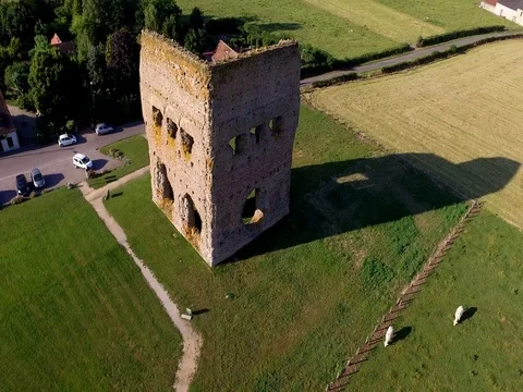 Ruin of old Gaul temple in Autun Stock Footage