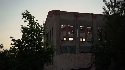 Ruin in sunset Stock Footage 201492356