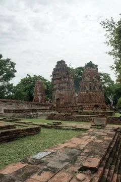 Ruin in the temple complex What Maha That in Ayutthaya Stock Photos