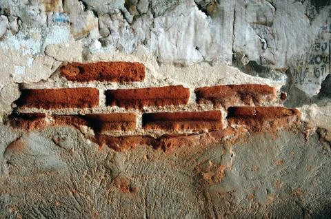 Ruin wall brick texture for background. Stock Photos