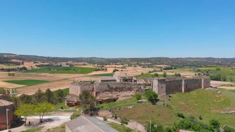 Ruinas360° Drone View of Ancient Castle Ruins Stock Footage 313659907