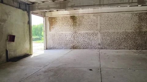 Ruined abandoned workshop building Stock Footage 273358687