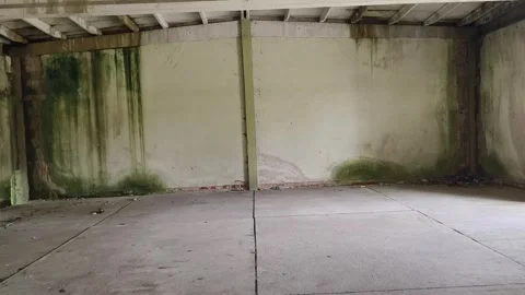 Ruined abandoned workshop building Stock Footage 273358689