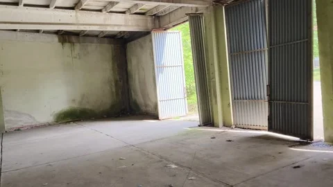 Ruined abandoned workshop building Stock Footage 273358691