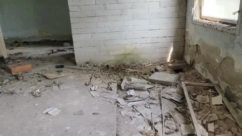 Ruined abandoned workshop building Stock Footage 273358753