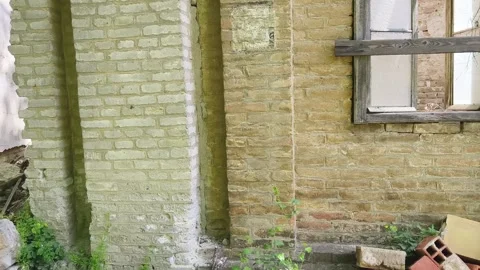 Ruined abandoned workshop building Stock Footage 273359473