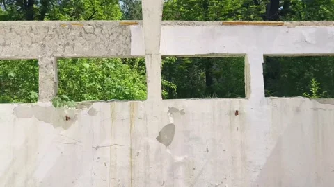 Ruined abandoned workshop building Stock Footage 273359485