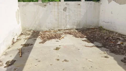 Ruined abandoned workshop building Stock Footage 273359486