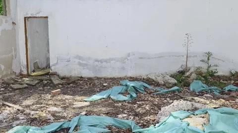 Ruined abandoned workshop building Stock Footage 273359511