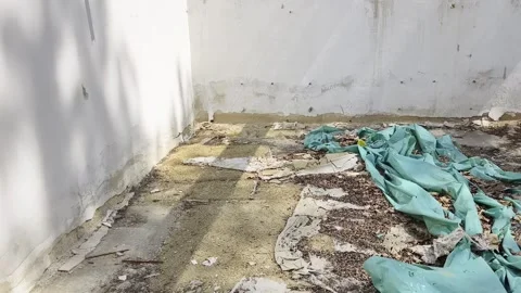 Ruined abandoned workshop building Stock Footage 273359519