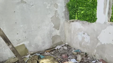 Ruined abandoned workshop building Stock Footage 273359540