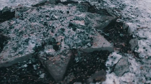 Ruined altar with ashes Stock Footage 70810566