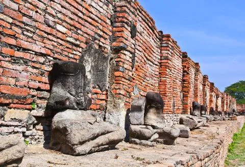 Ruined buddhas Stock Photos