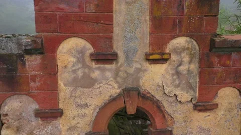 Ruined building in spring landscape Stock Footage 133549934