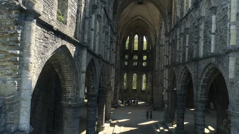 Ruined cathedral in sunlight Stock Footage 96375507