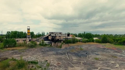 Ruined coal mine. Stock Footage 73847564