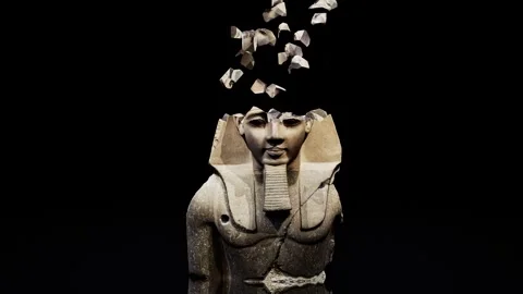 Ruined Egypt Statue Animation Stock Footage 325893578