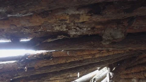 A ruined house Stock Footage 132863278