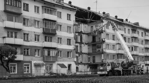 Ruined house Timelapse Stock Footage 63848936
