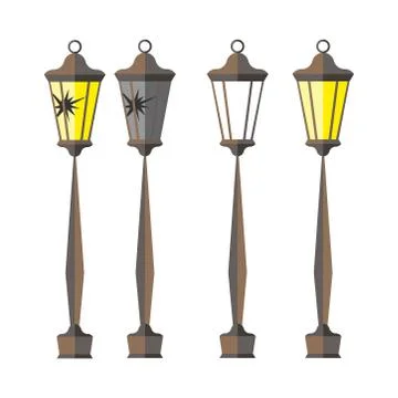 Ruined lights. Set of vector illustration Stock Illustration