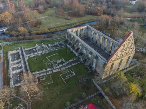 Ruined monastery Monastery of Saint Brigitte Stock Photos