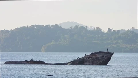 Ruined ship Stock Footage 167782371