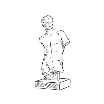 Ruined statue illustration Stock Illustration