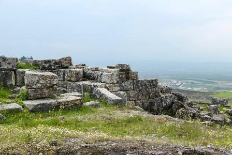 Ruined wall of Hierapolis Stock Photos